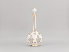 Antique Bohemian Overlay Gilded Galss Perfume Bottle, 19th Century