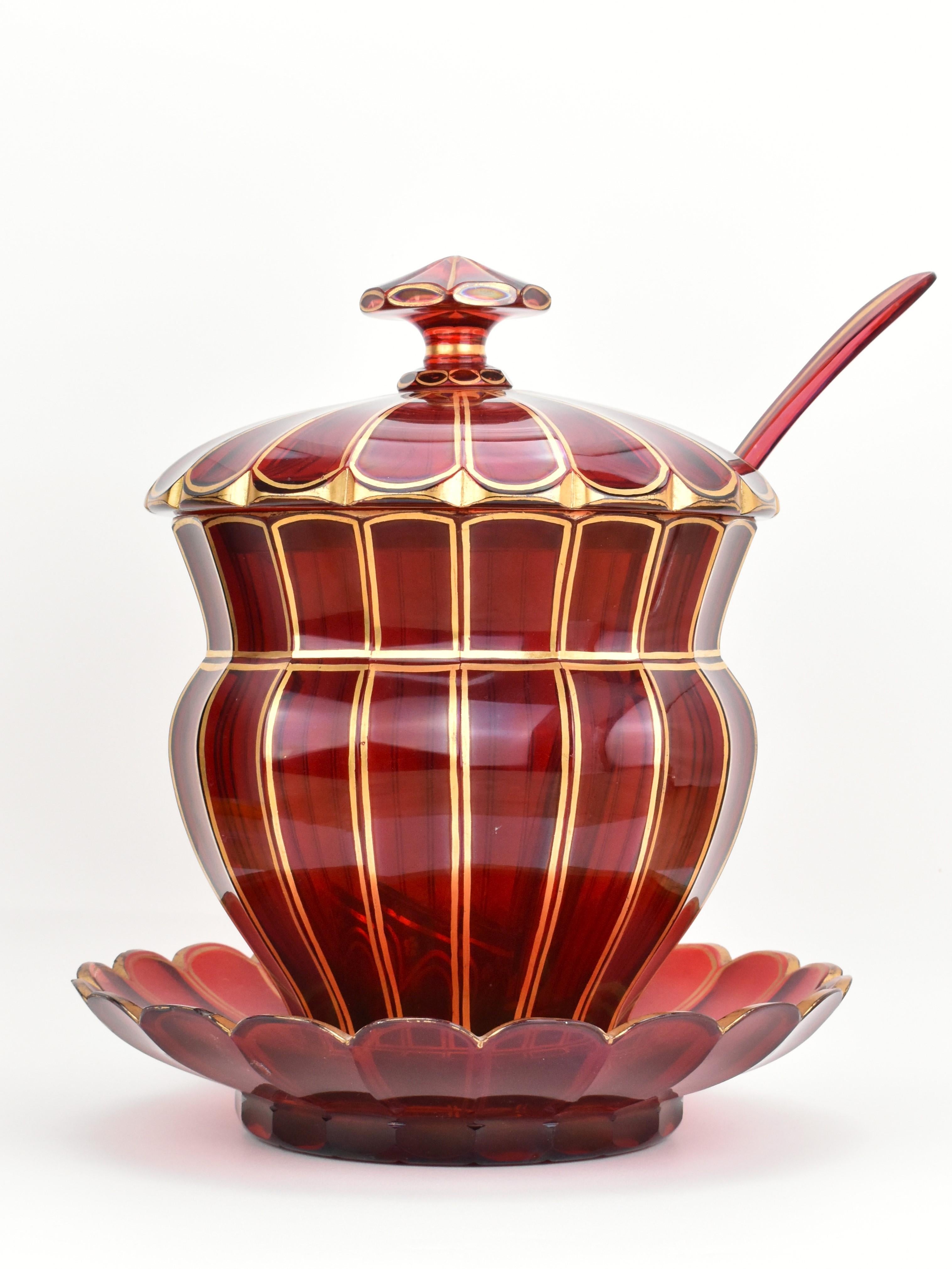 ruby red punch bowl set