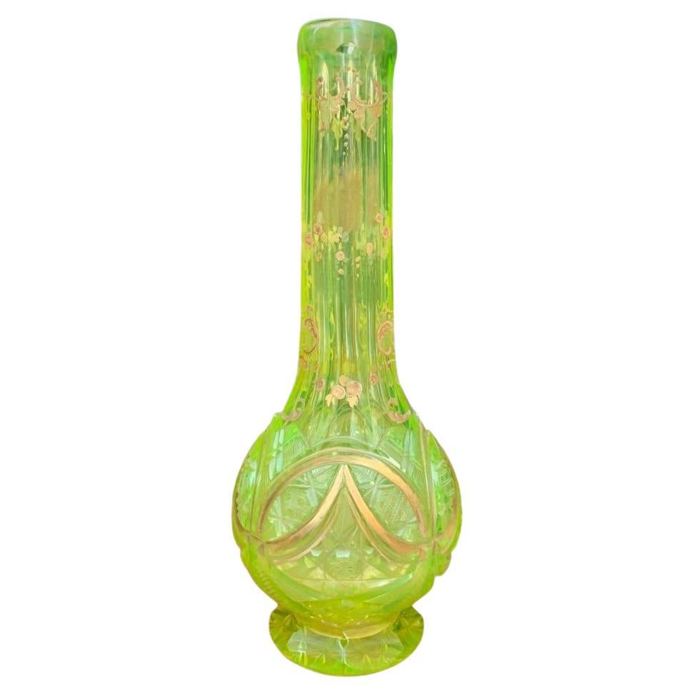 Rare 19th Century Stevens and Williams Uranium Yellow Glass Goblet