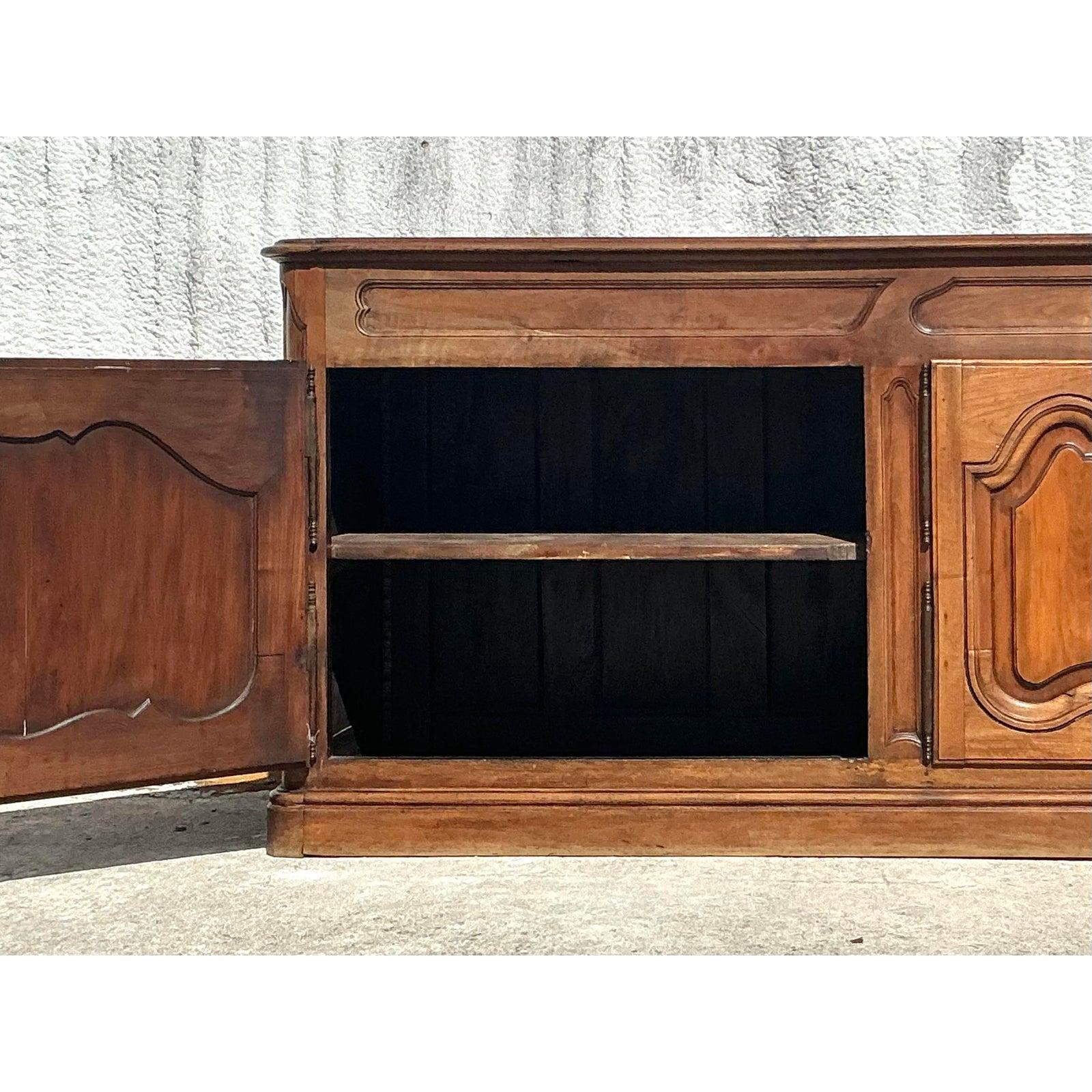 Antique Boho 19th Century Carved Credenza For Sale 6