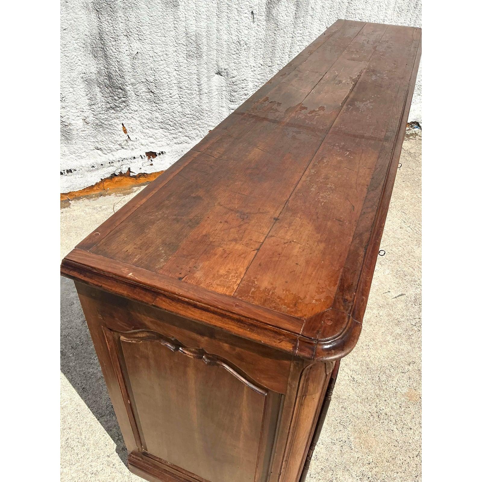 Antique Boho 19th Century Carved Credenza For Sale 2