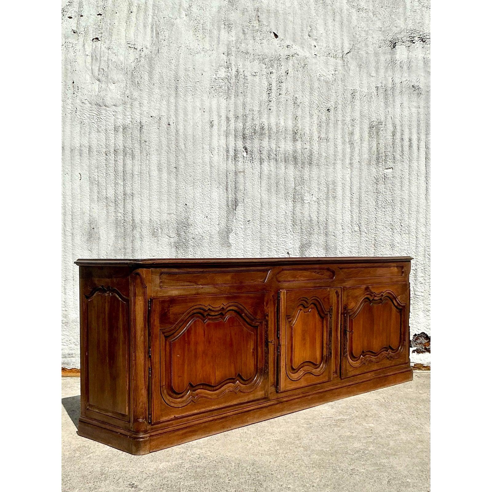 Antique Boho 19th Century Carved Credenza For Sale 4