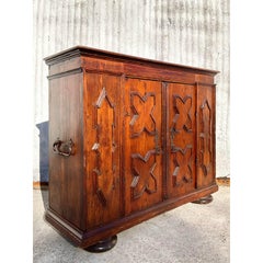 Antique Boho 19th Century Carved Wood Cabinet