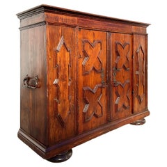 Antique Boho 19th Century Carved Wood Cabinet