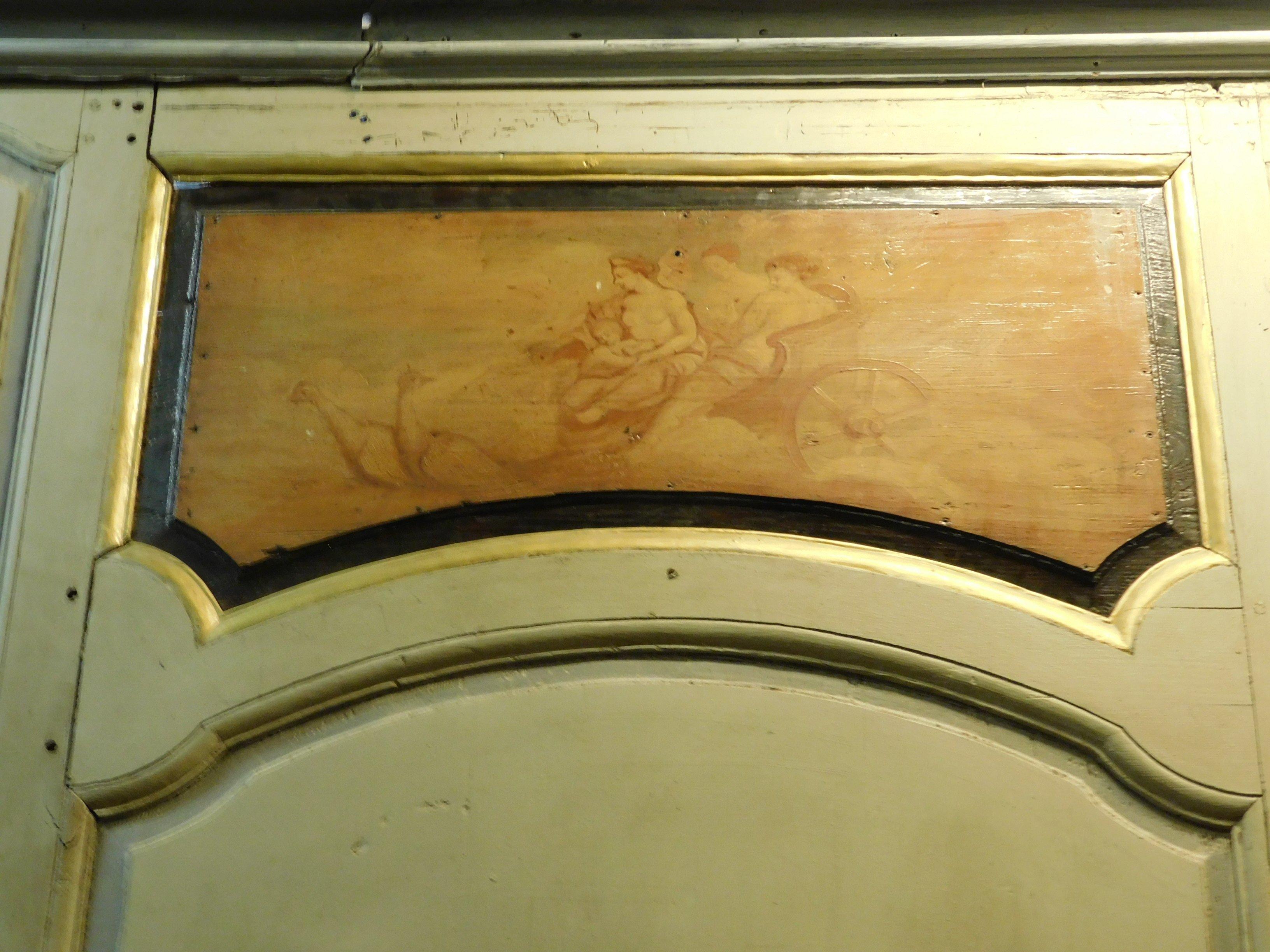 Antike Boiserie aus grau-grün lackiertem Holz:: vergoldete Friese:: 1700 Paris im Angebot 6