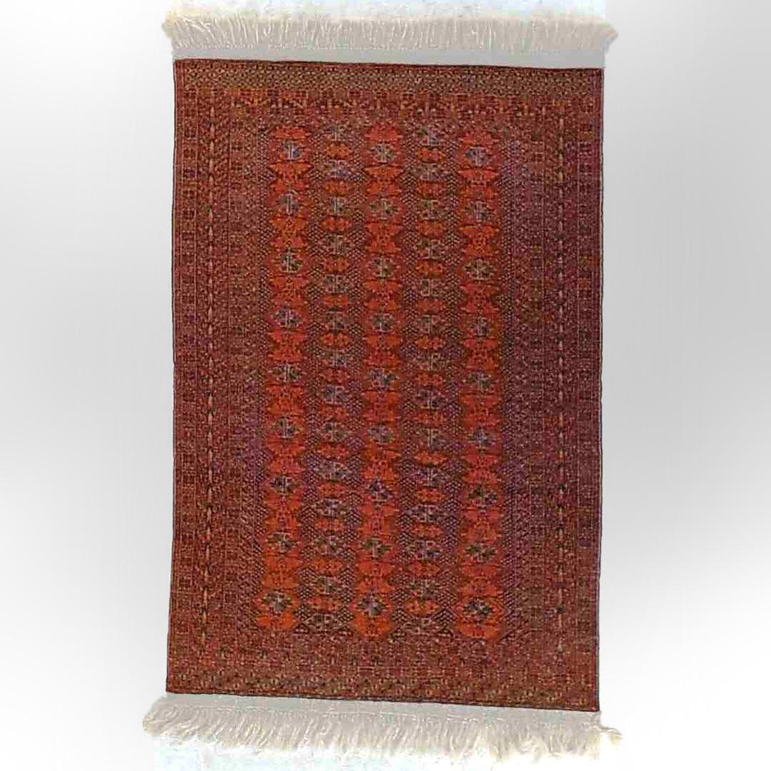 Antique Bokara Oriental Wool Rug with Allover Medallion Design Circa 1940

Measures - 86