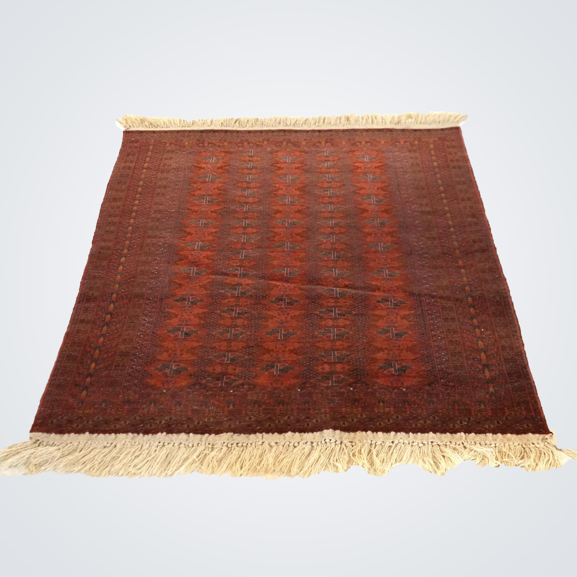 Asian Antique Bokara Oriental Wool Rug with Allover Design Circa 1940 For Sale