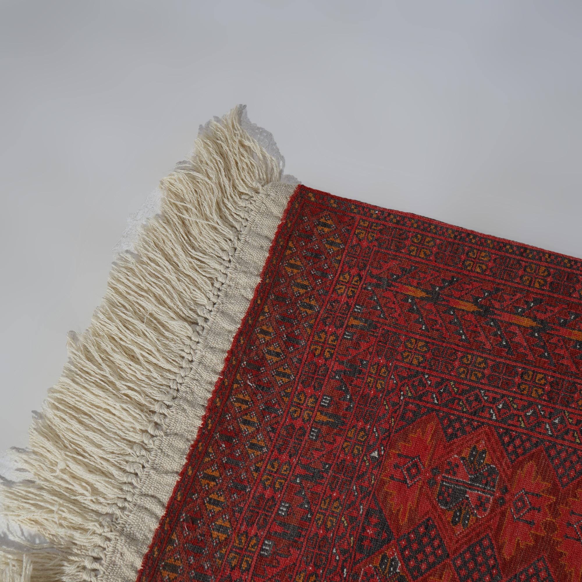 Antique Bokara Oriental Wool Rug with Allover Design Circa 1940 For Sale 1