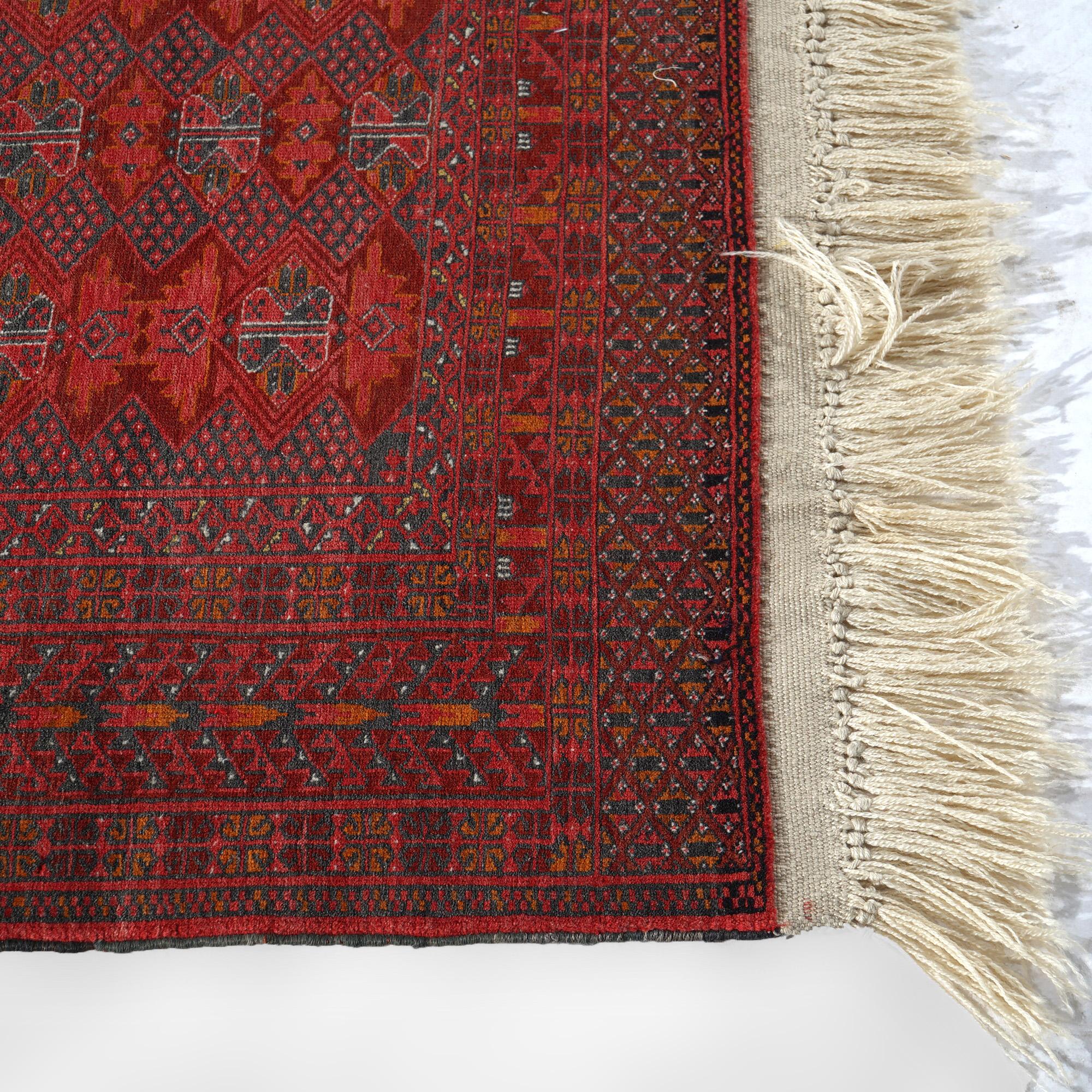 Antique Bokara Oriental Wool Rug with Allover Design Circa 1940 For Sale 4