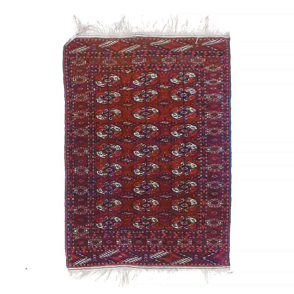 Asian Antique Bokara Tekke Nomadic Tribal Oriental Wool Rug Circa 1930 For Sale