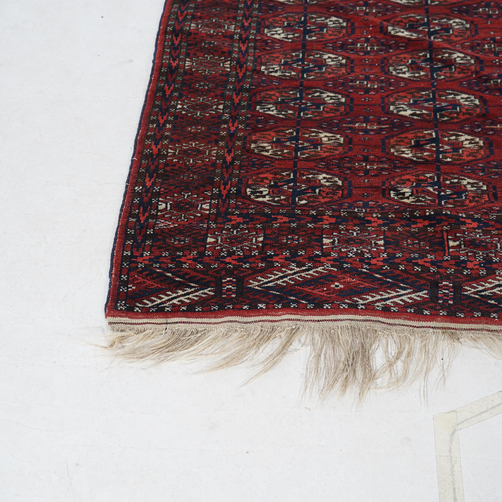 Antique Bokara Tekke Nomadic Tribal Oriental Wool Rug Circa 1930 For Sale 1