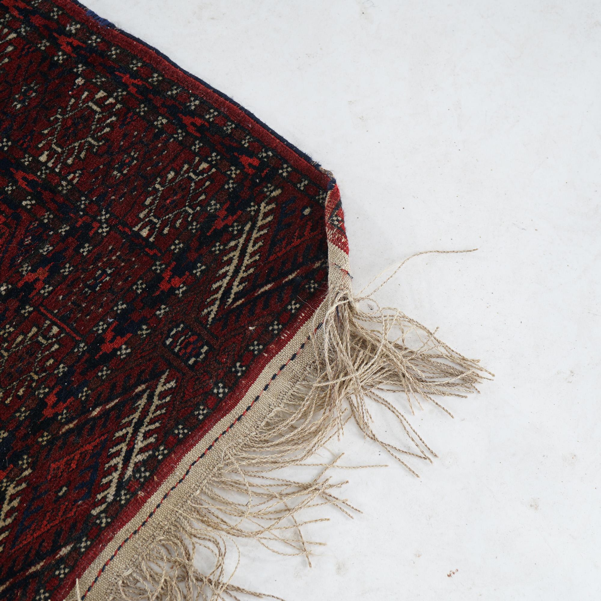 Antique Bokara Tekke Nomadic Tribal Oriental Wool Rug Circa 1930 For Sale 3