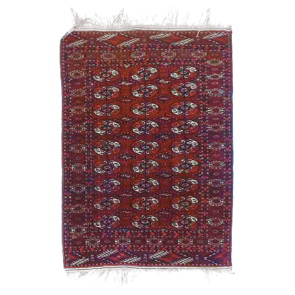 Antique Bokara Tekke Nomadic Tribal Oriental Wool Rug Circa 1930 For Sale