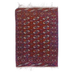 Antique Bokara Tekke Nomadic Tribal Oriental Wool Rug Circa 1930