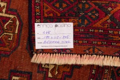 Antique Bokara Turkoman Rug, Hand-Knotted Wool, Circa 1929