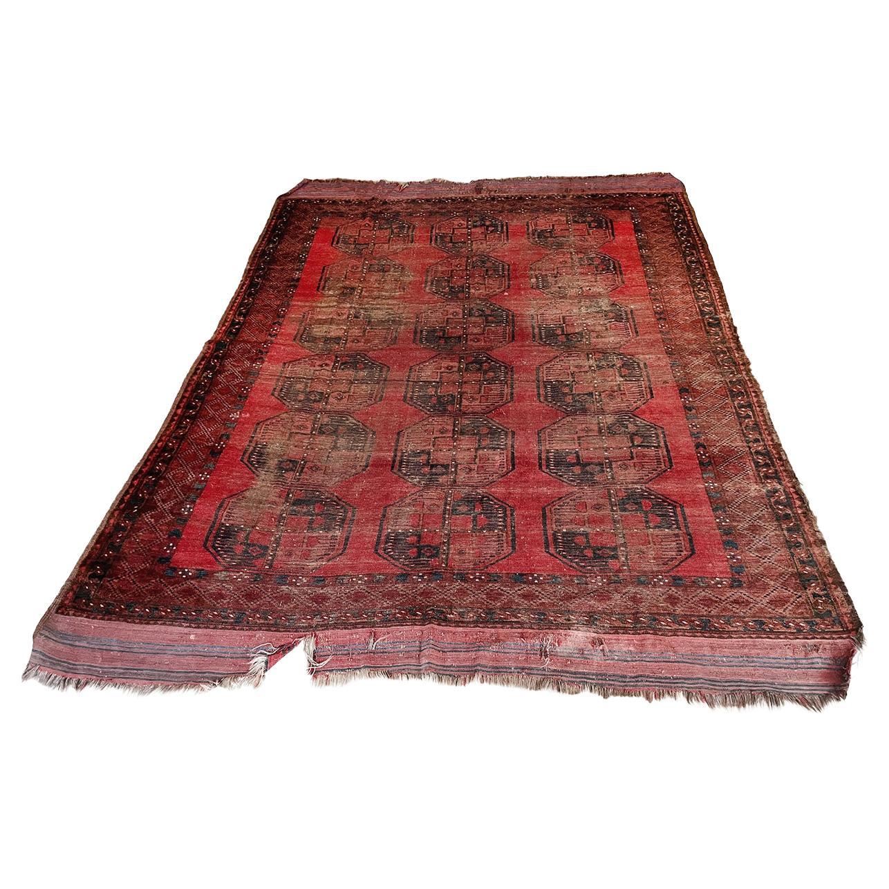 Alfombra antigua de Bokhara  9' 2" x 7' 2"
