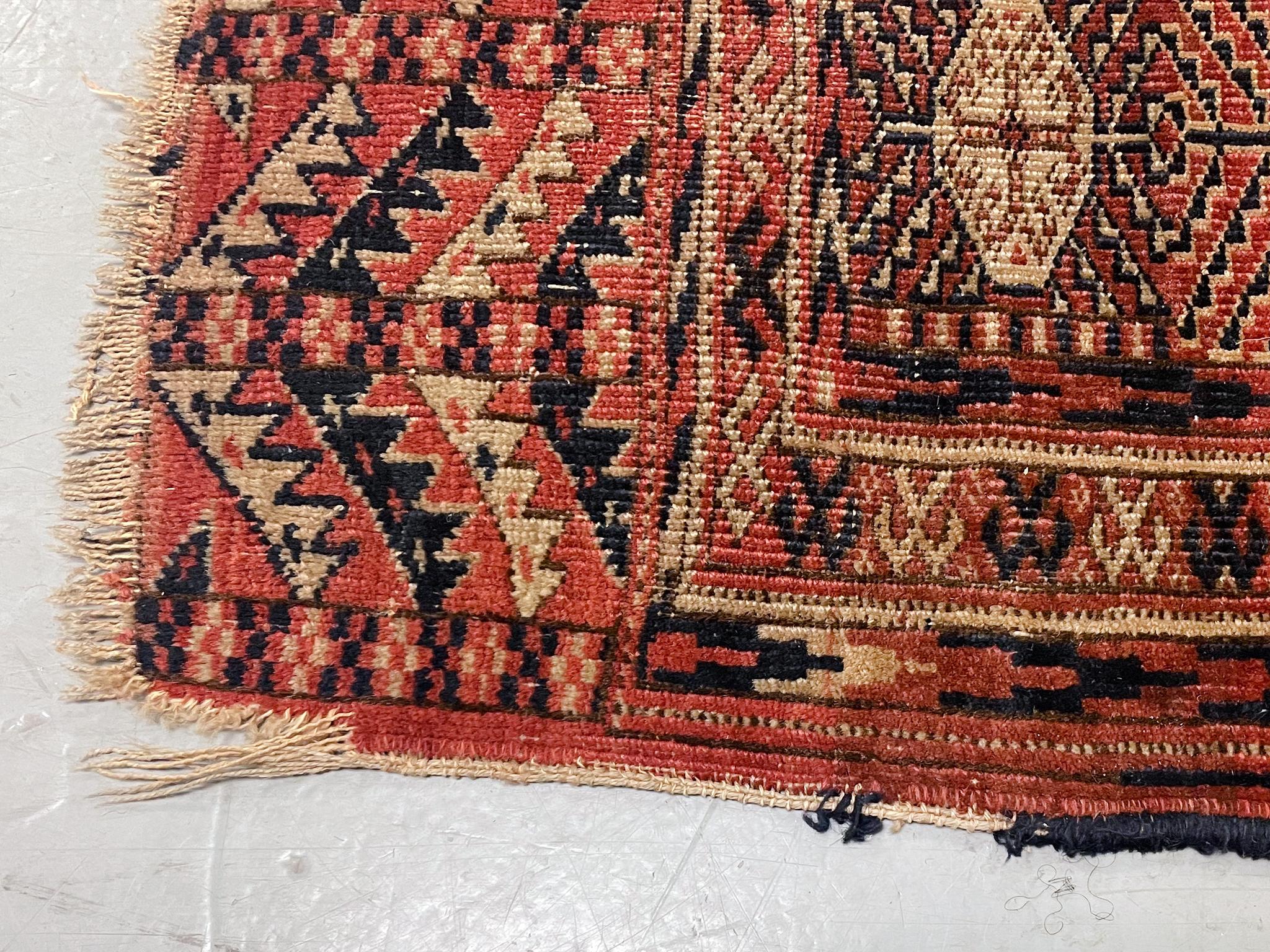 Hand-Woven Antique Bokhara Rug For Sale
