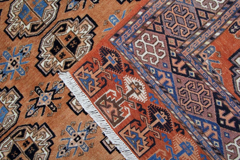 Antique Rugs Bukhara, Handmade Carpet Wool Oriental Rug, Large Living ...