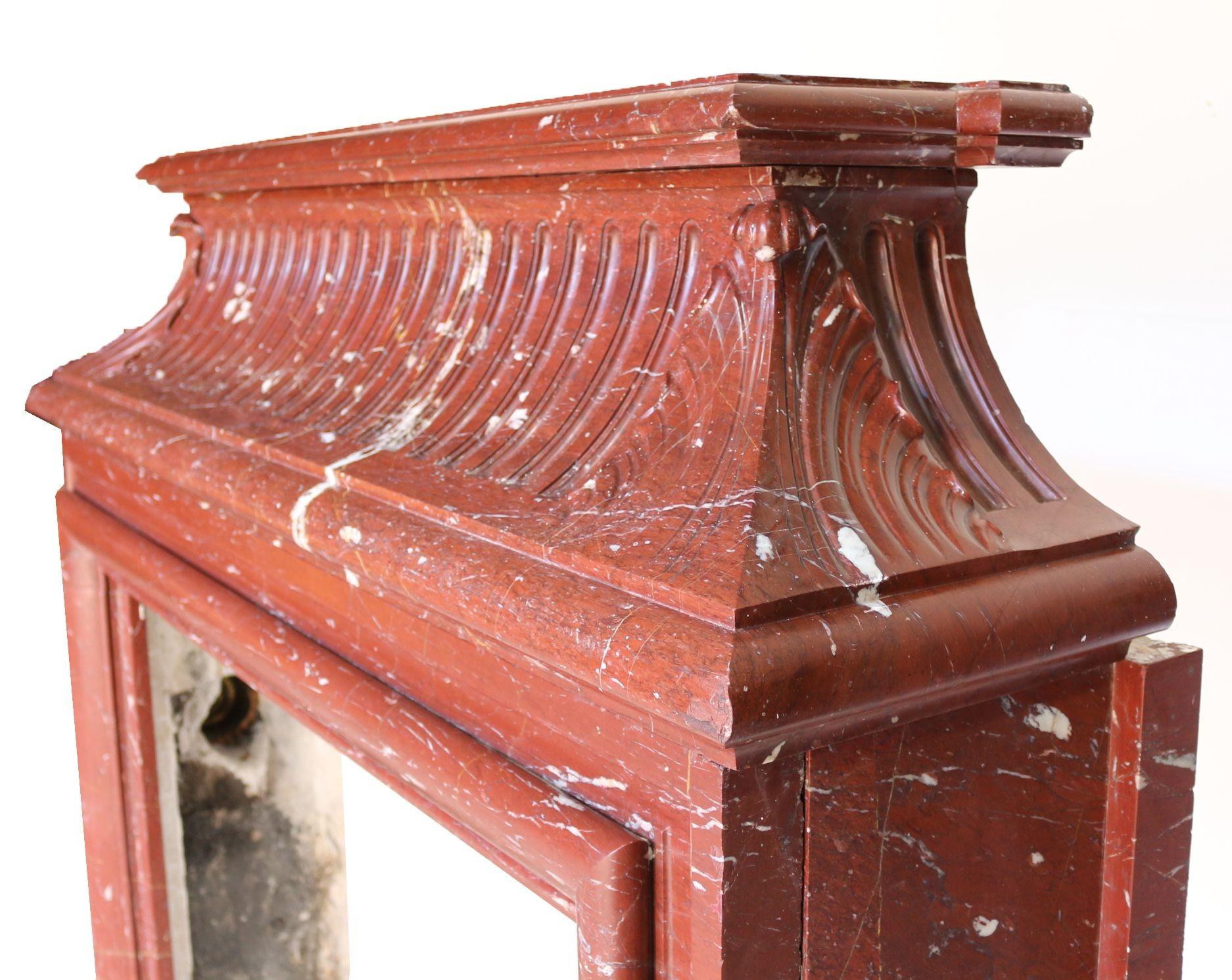 Marble Antique ‘Bolection De Versailles’ Fire Mantel For Sale