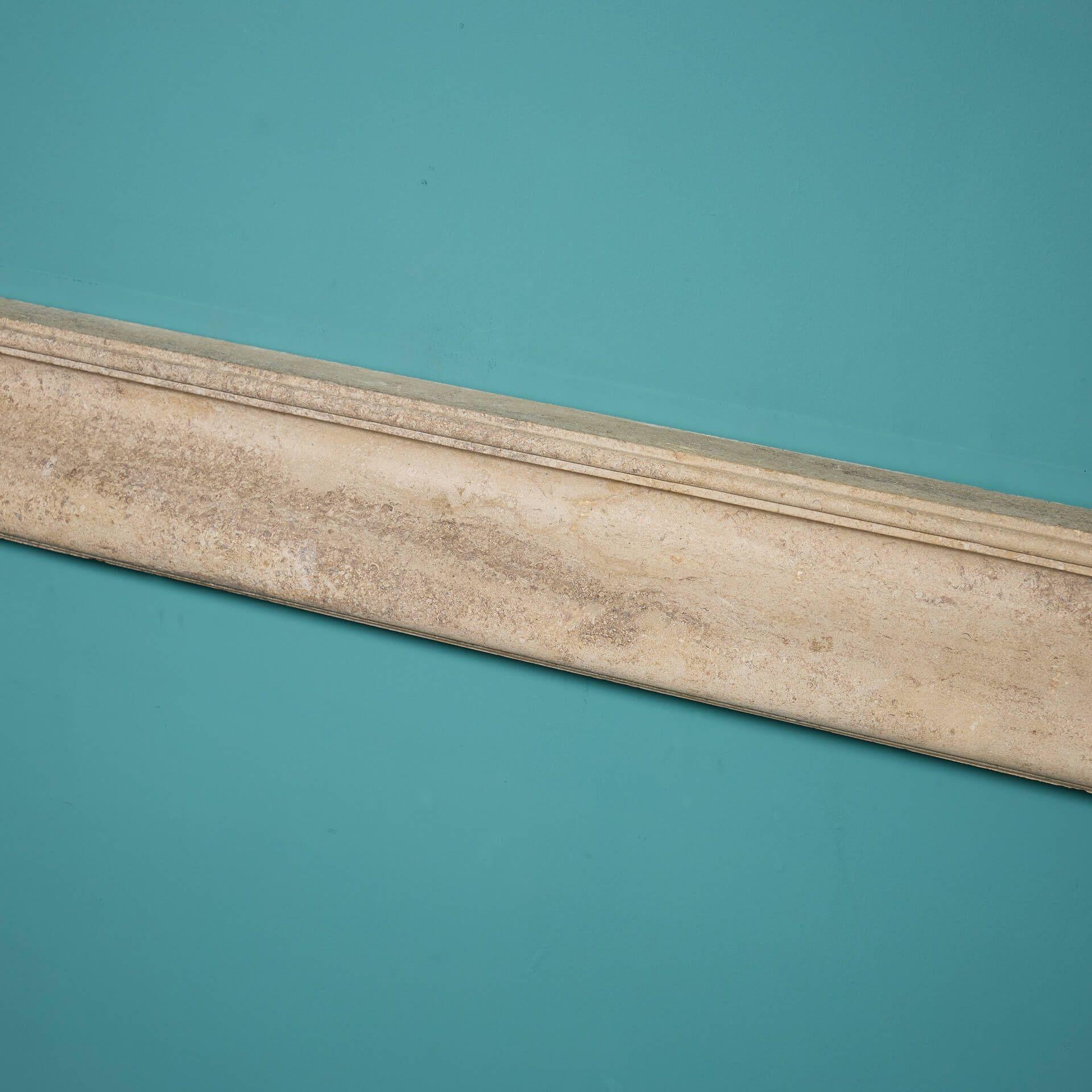 Antique Bolection Style Fossilised Limestone Fire Mantel In Fair Condition For Sale In Wormelow, Herefordshire