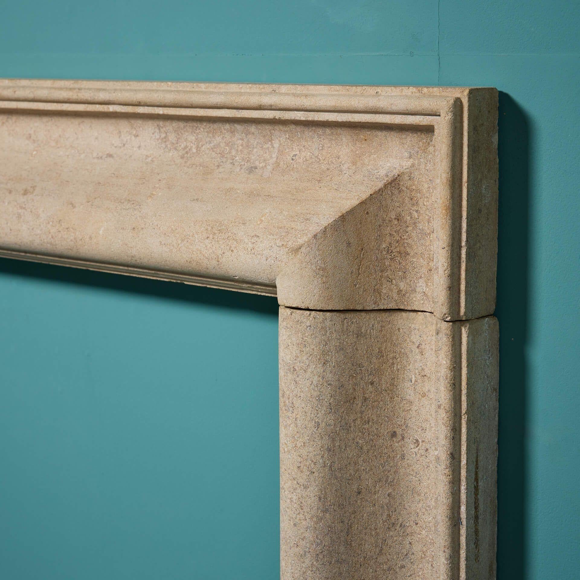 20th Century Antique Bolection Style Fossilised Limestone Fire Mantel For Sale