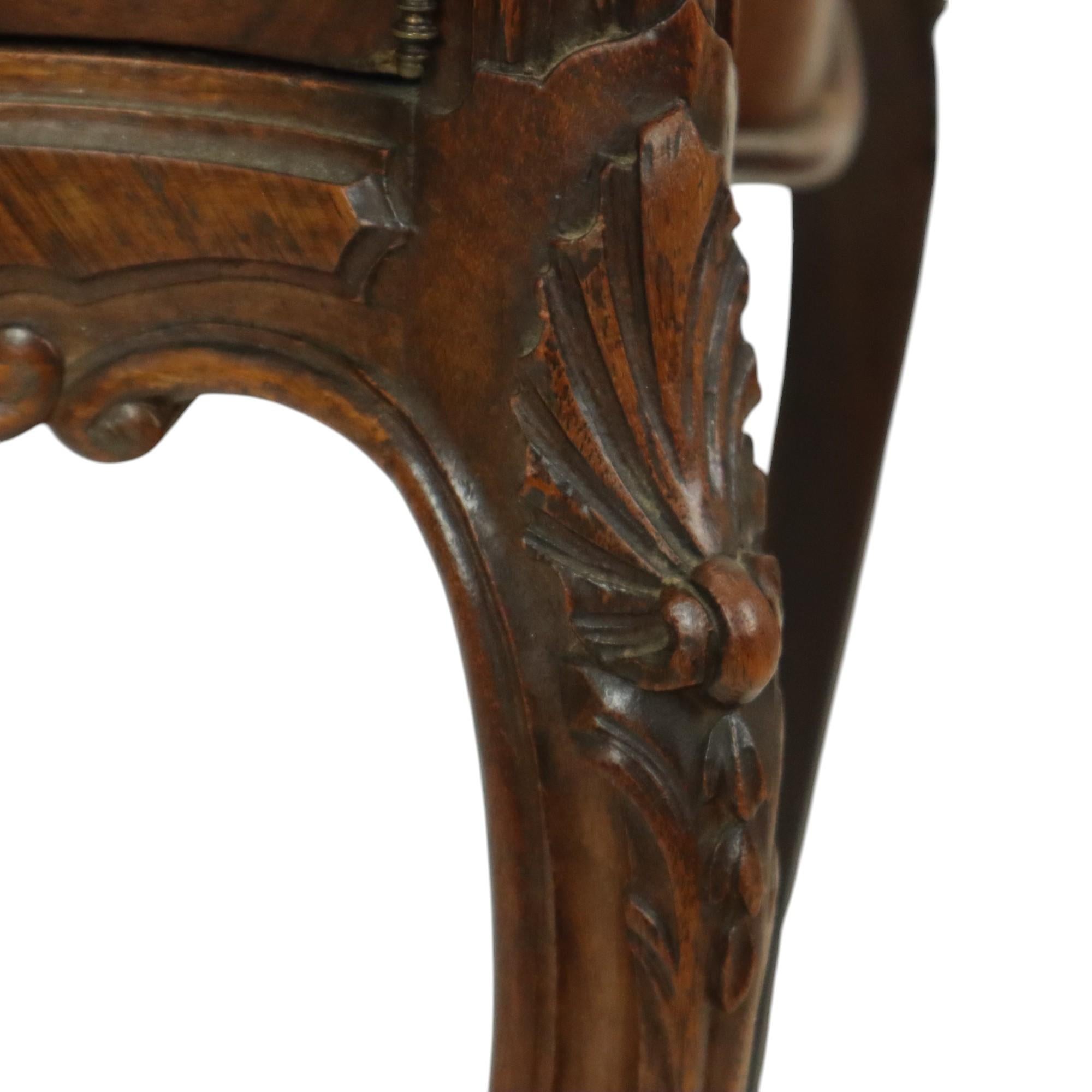 Antique Bombed Bedside Table Marble Louis XV Late 19th Century For Sale 10