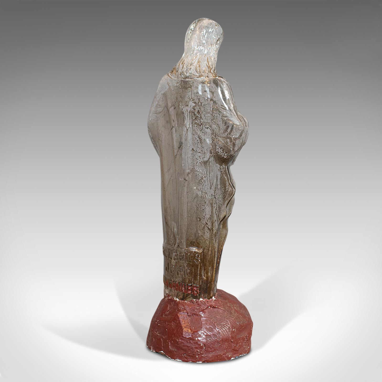 Antique Bonbon Jar:: French:: Glass:: Fin De Siecle:: Statue:: Jesus Christ:: 1900 Bon état - En vente à Hele, Devon, GB
