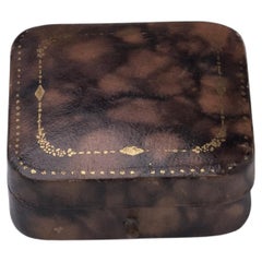 Antique Bond & Hedge Leatherette Jewellery Box, Circa 20th Century, UK