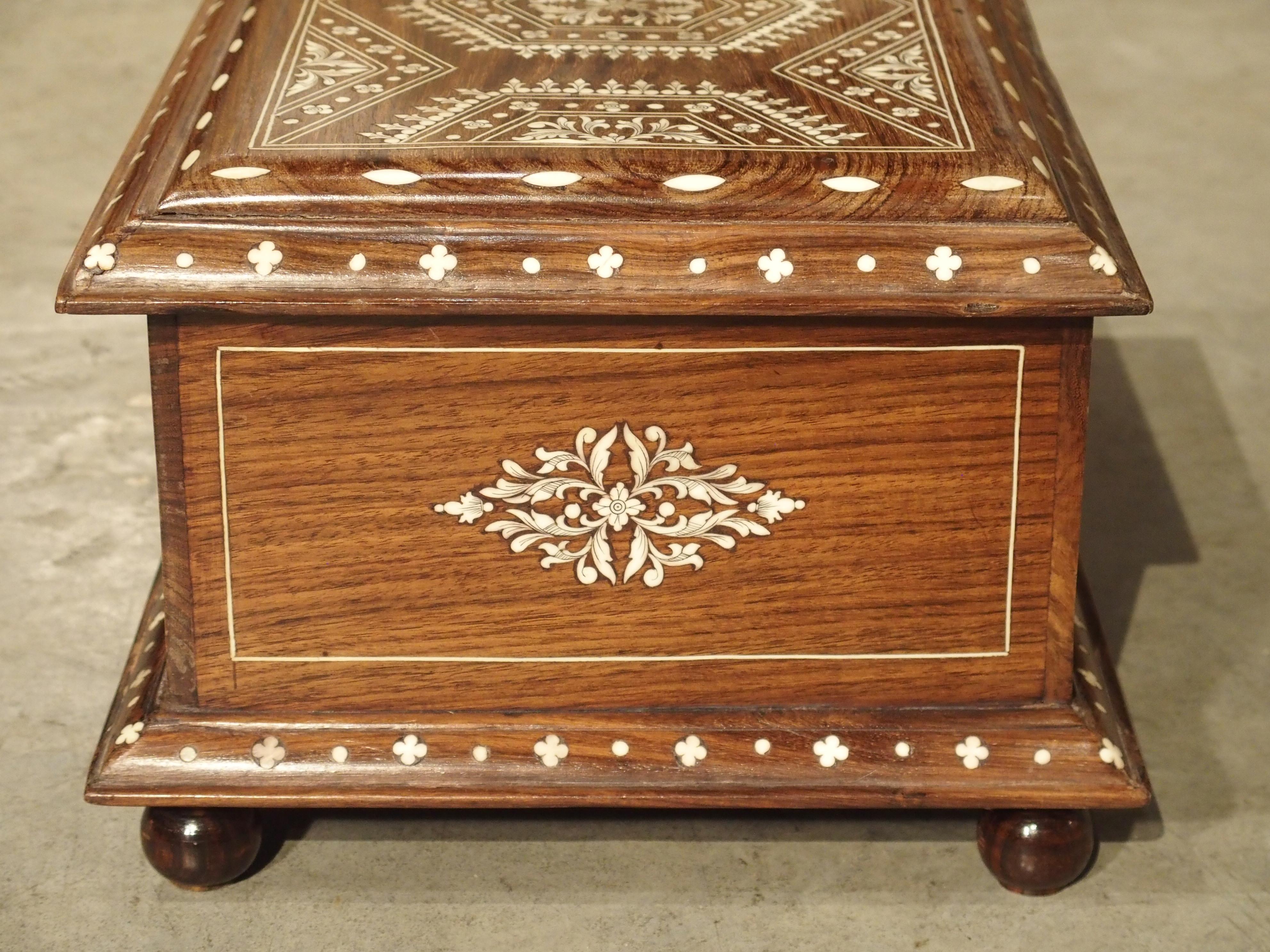 Antique Bone Inlaid Table Trunk from Southern Iberia, 19th Century 6