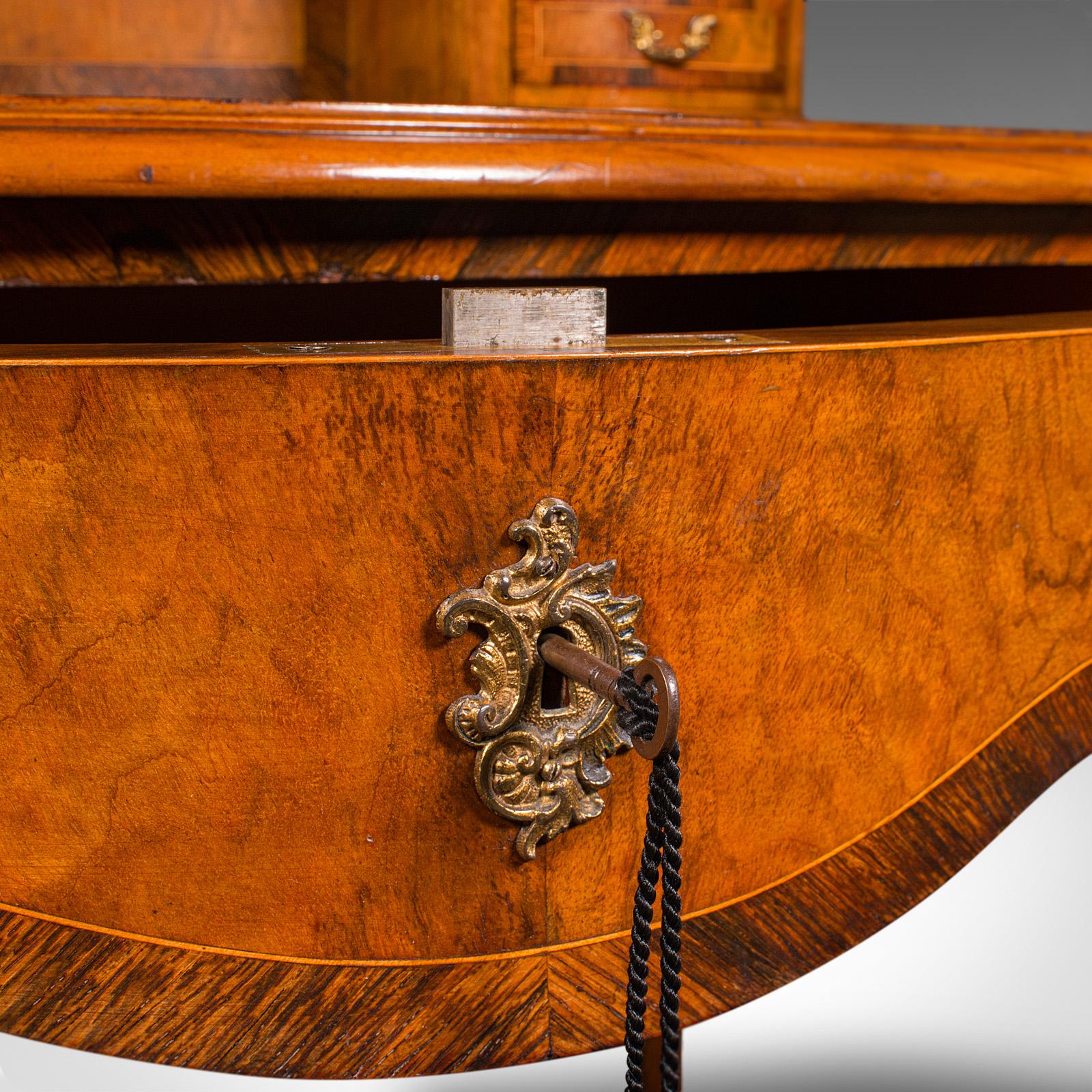 Antique Bonheur Du Jour, French, Walnut, Ladies Writing Desk, Victorian, C.1900 For Sale 7