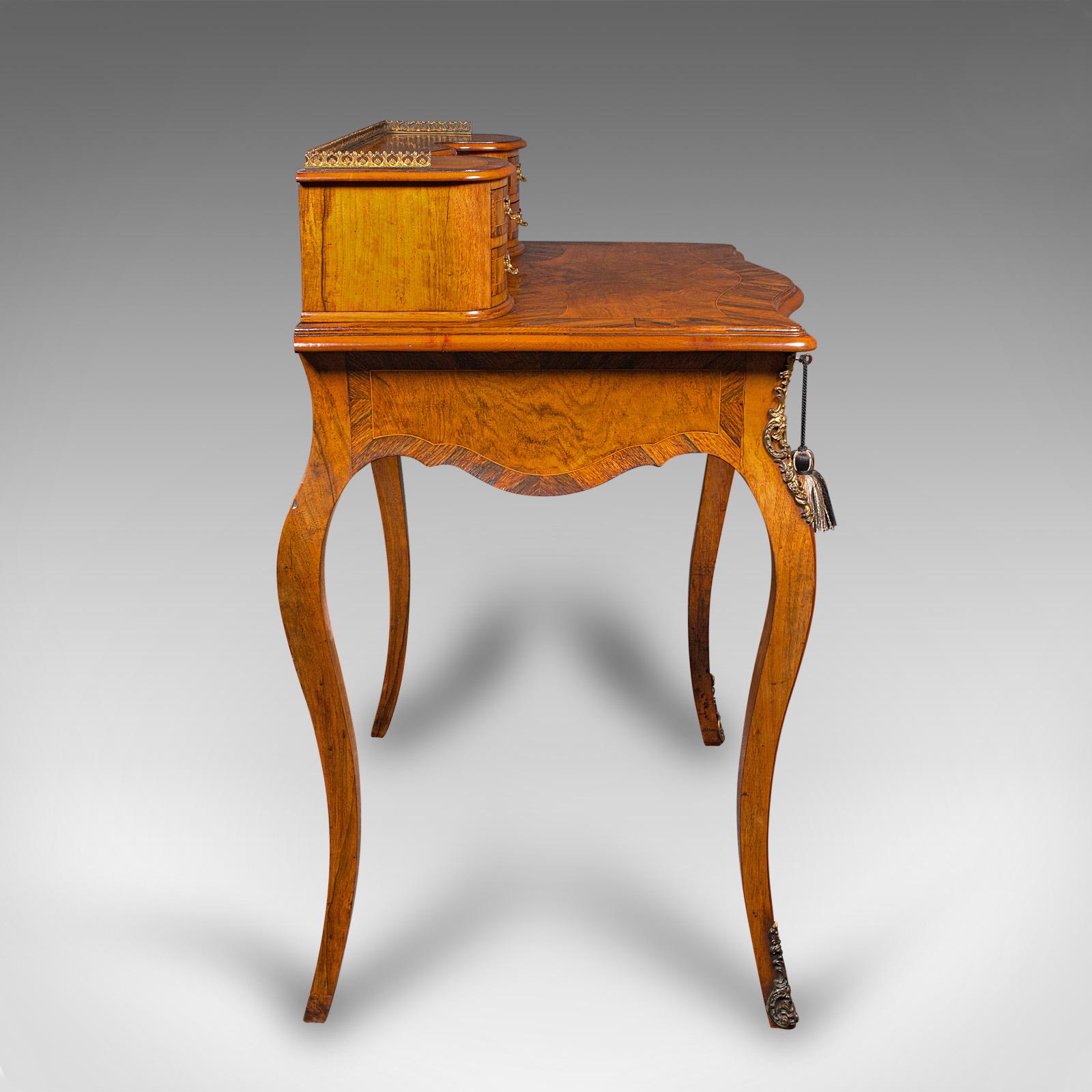 19th Century Antique Bonheur Du Jour, French, Walnut, Ladies Writing Desk, Victorian, C.1900