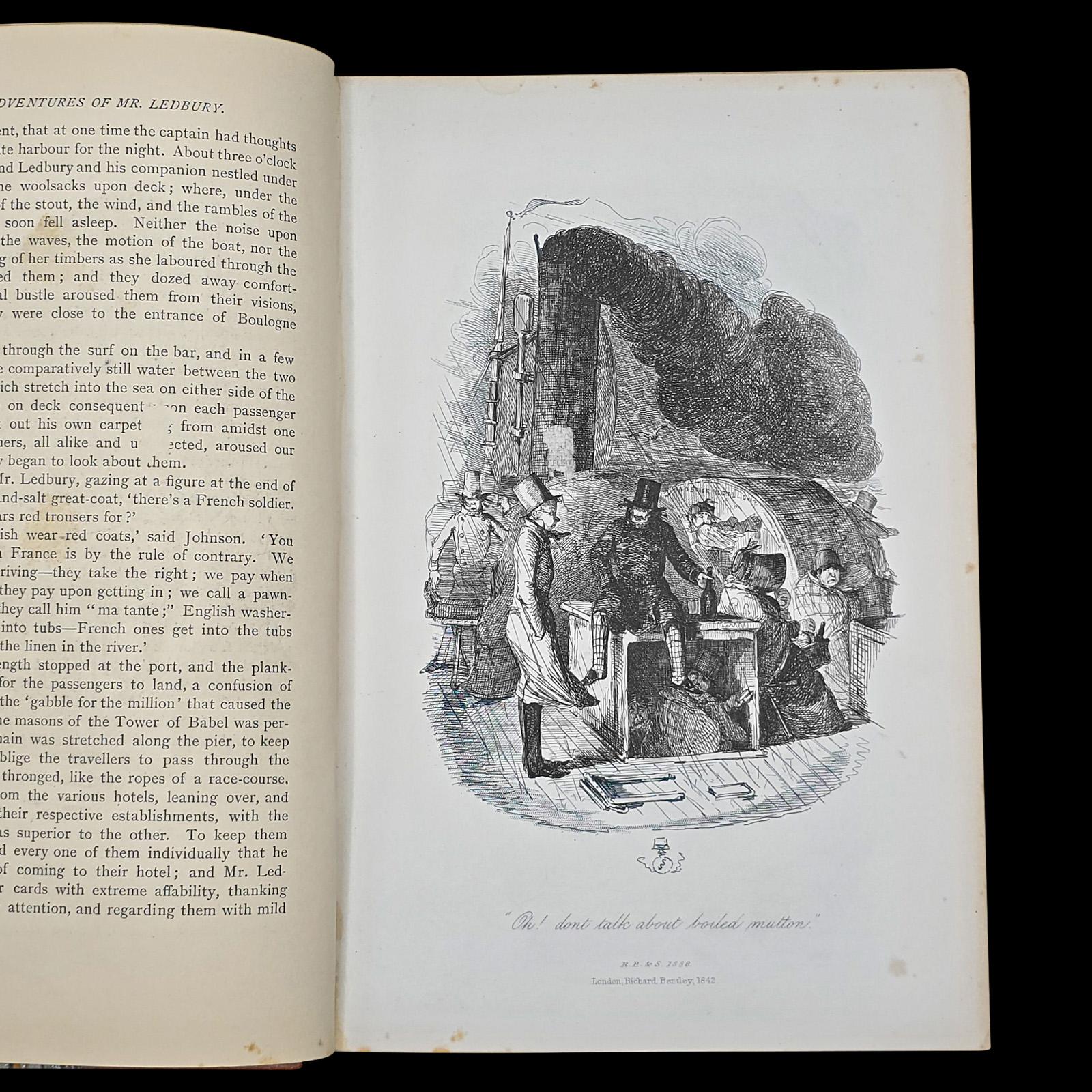 Antique Book, Adventures of Mr Ledbury, Albert Smith, Novel, Literature, C.1886 In Good Condition For Sale In Hele, Devon, GB