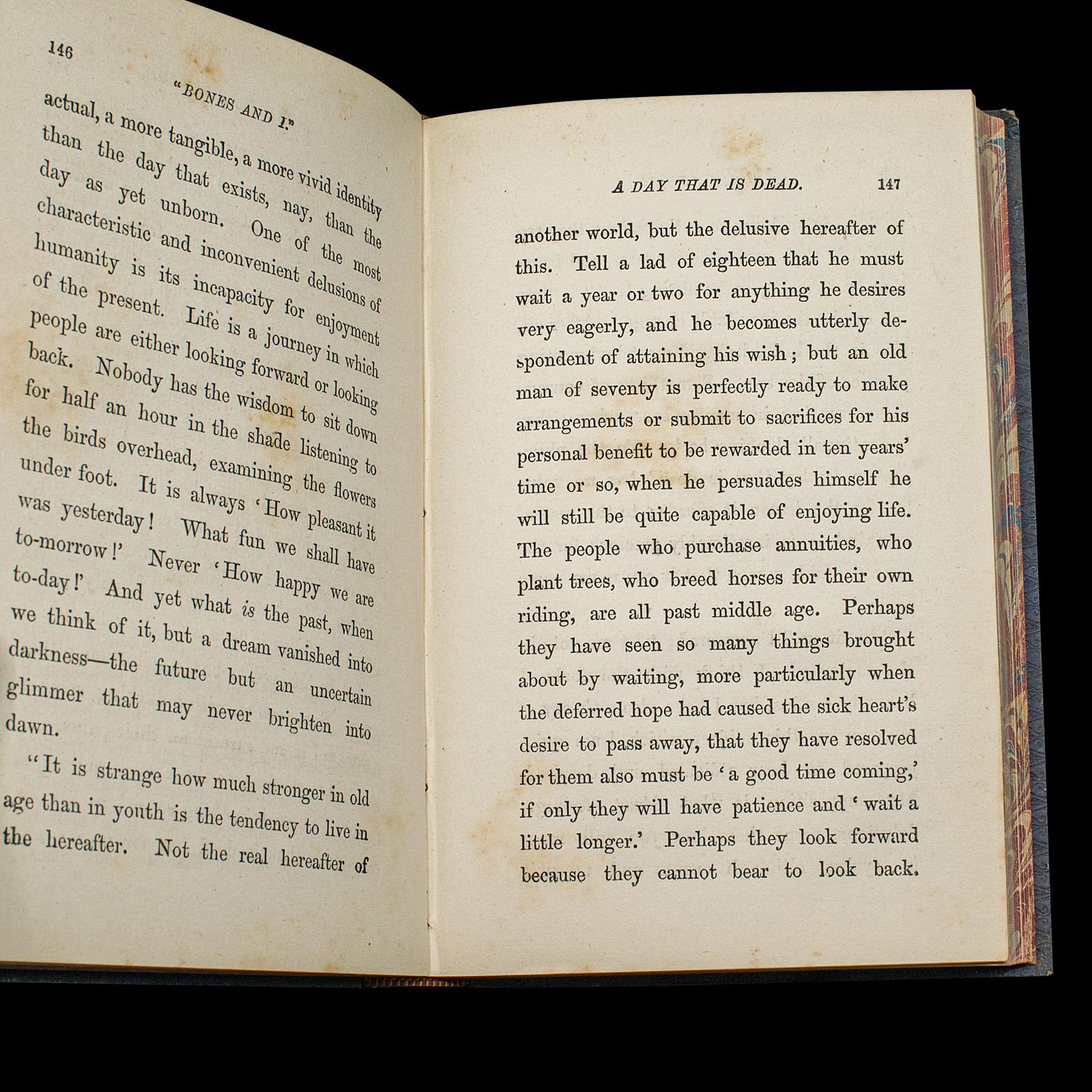 Antique Book, Bones and I, Whyte-Melville, English, Novel, Victorian, Circa 1880 For Sale 4