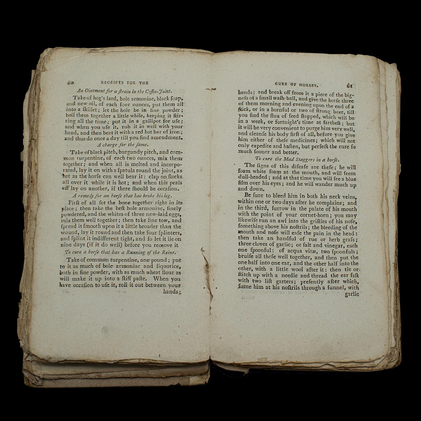 Antique Book, Compendium of Farriery, English, Georgian, Equestrian, London 1796 For Sale 2