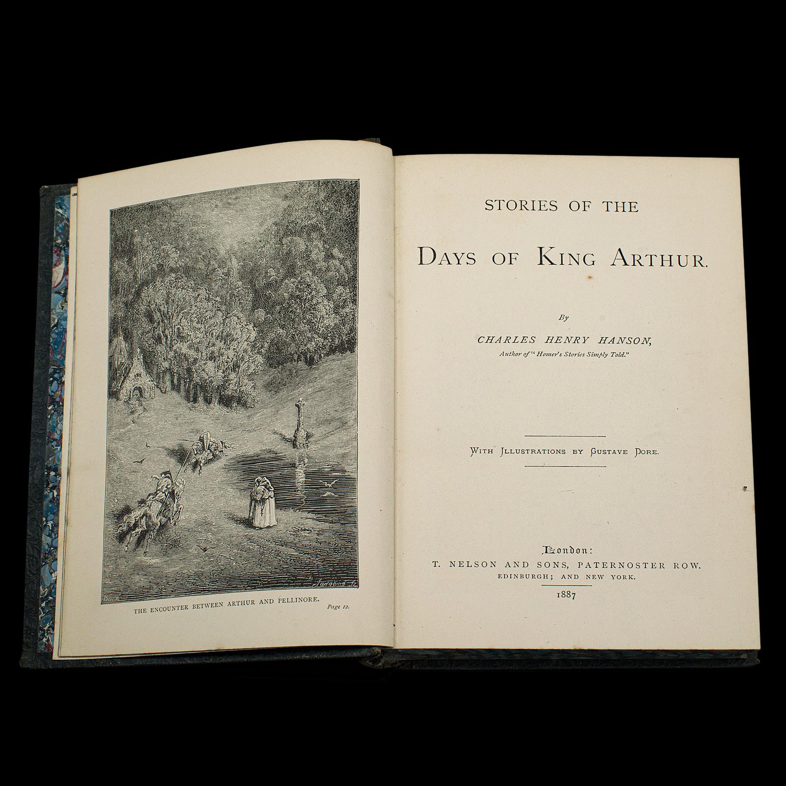 British Antique Book, Days of King Arthur, Mythology, English, Fiction, Late Victorian For Sale