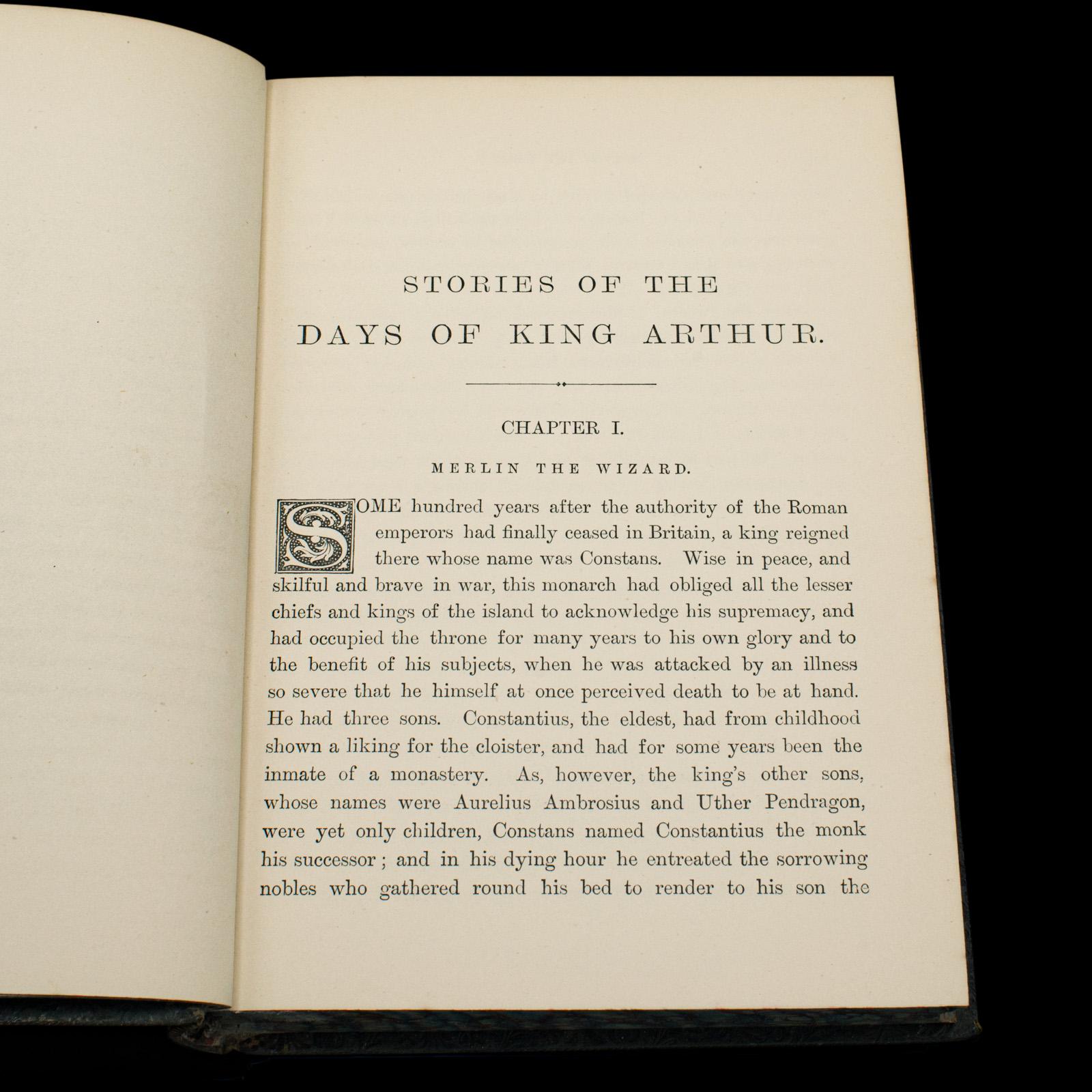 Antique Book, Days of King Arthur, Mythology, English, Fiction, Late Victorian In Good Condition For Sale In Hele, Devon, GB