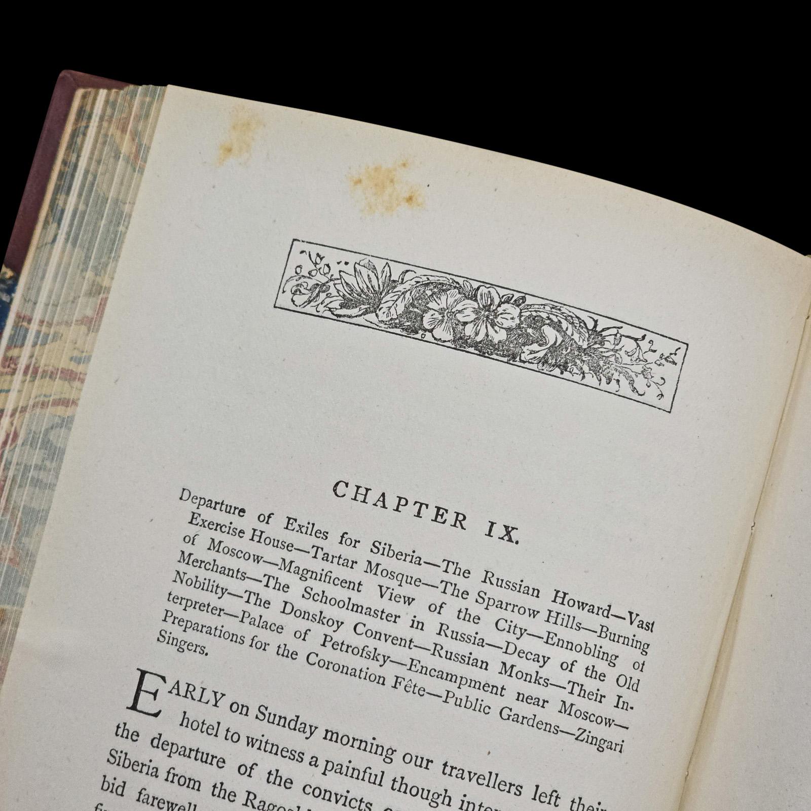 Antique Book, Fred Markham In Russia, Memoir, Travel Literature, Victorian, 1884 For Sale 3