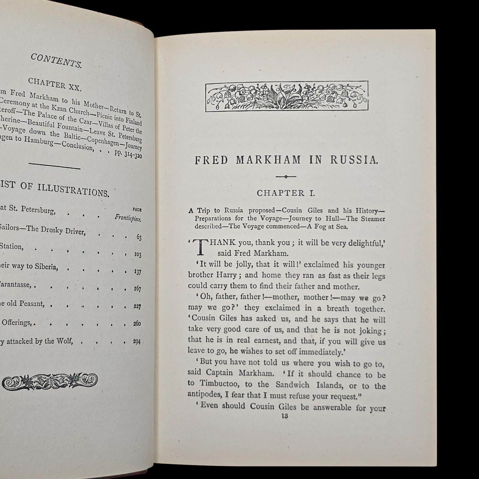 Late 19th Century Antique Book, Fred Markham In Russia, Memoir, Travel Literature, Victorian, 1884 For Sale