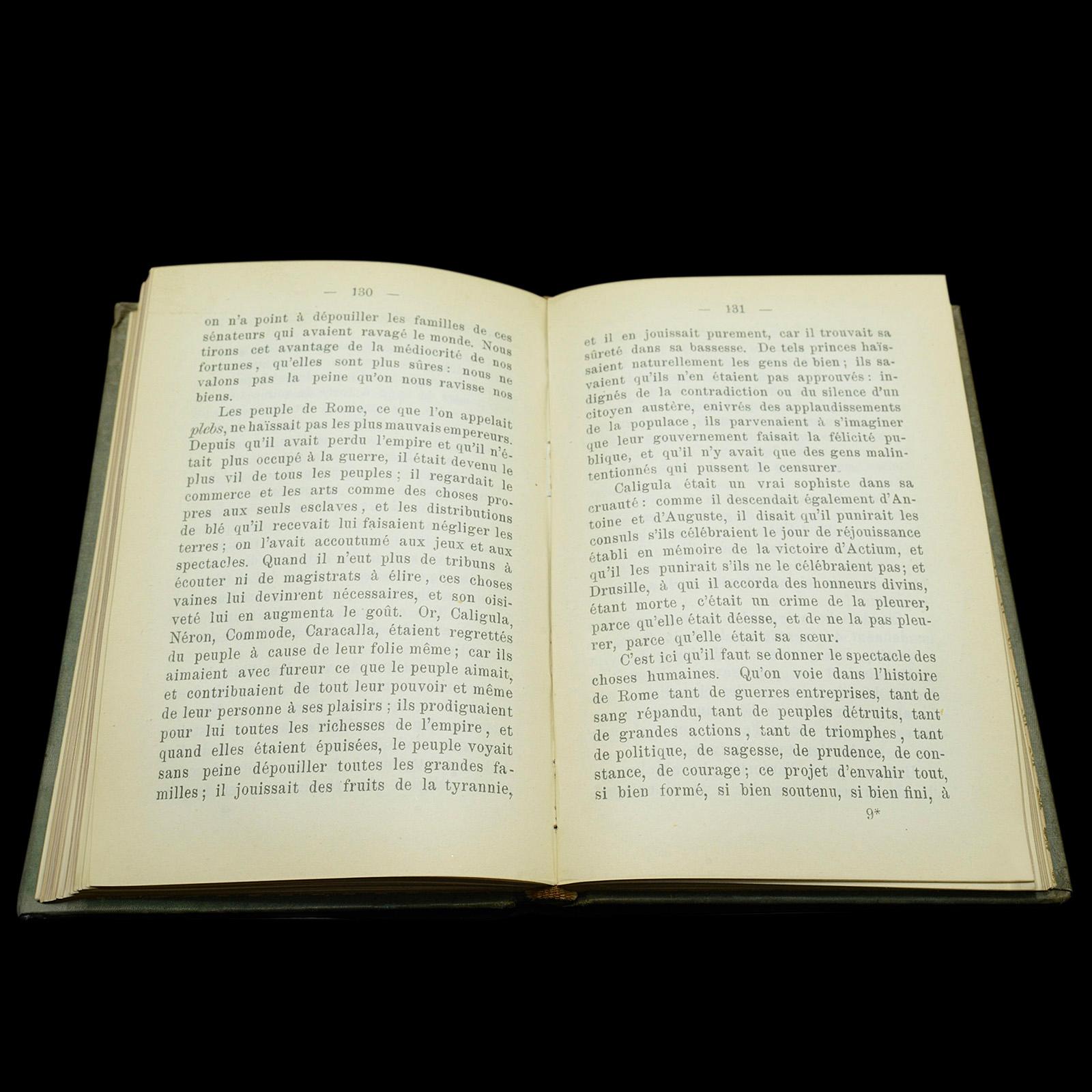 Antique Book Grandeur Des Romains, Montesquieu, French Language, Mid Victorian For Sale 3
