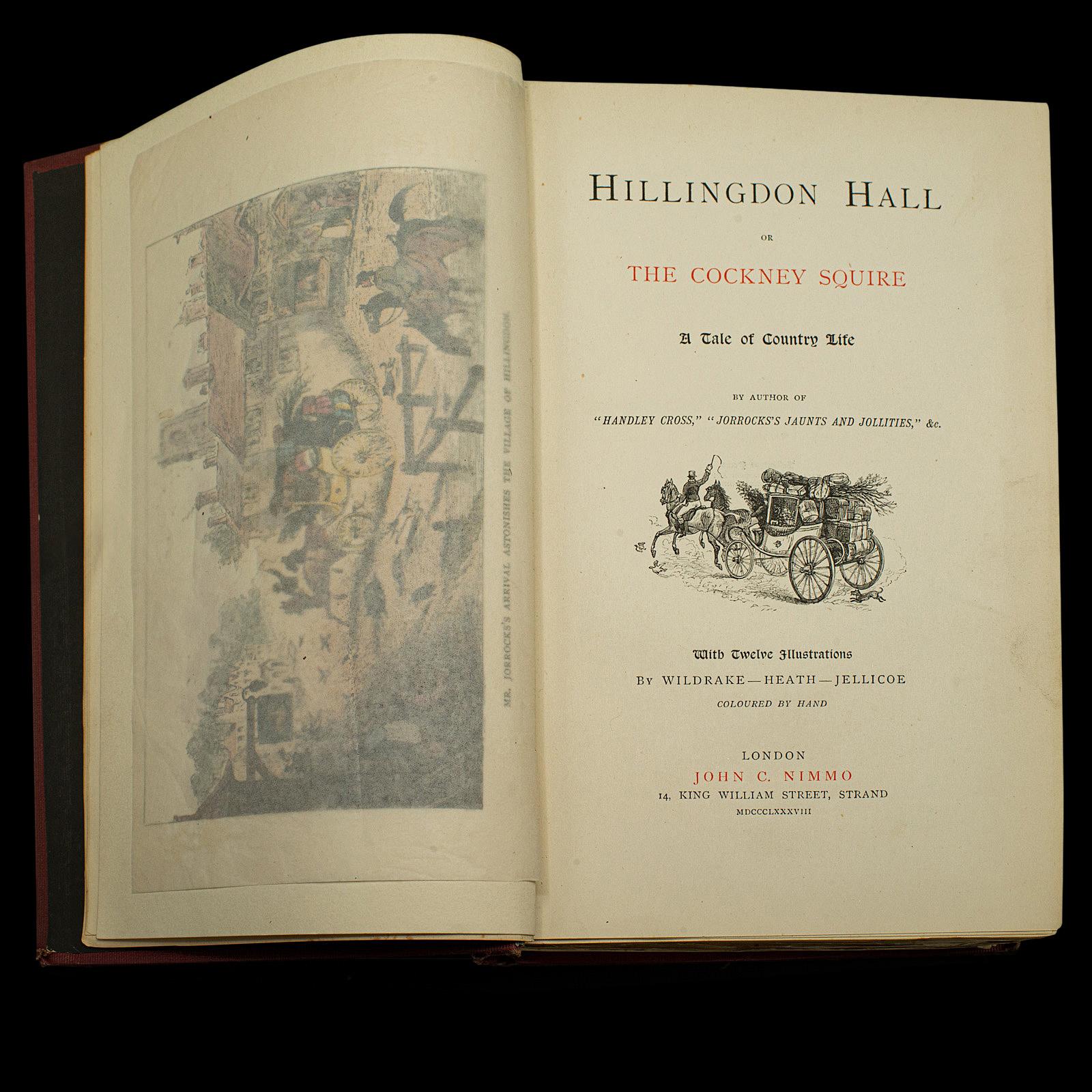 19th Century Antique Book in Case, Hillingdon Hall or the Cockney Squire, English, Victorian For Sale