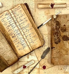 Antique Frame French Book Journal Display/Painting 13th-19th Century