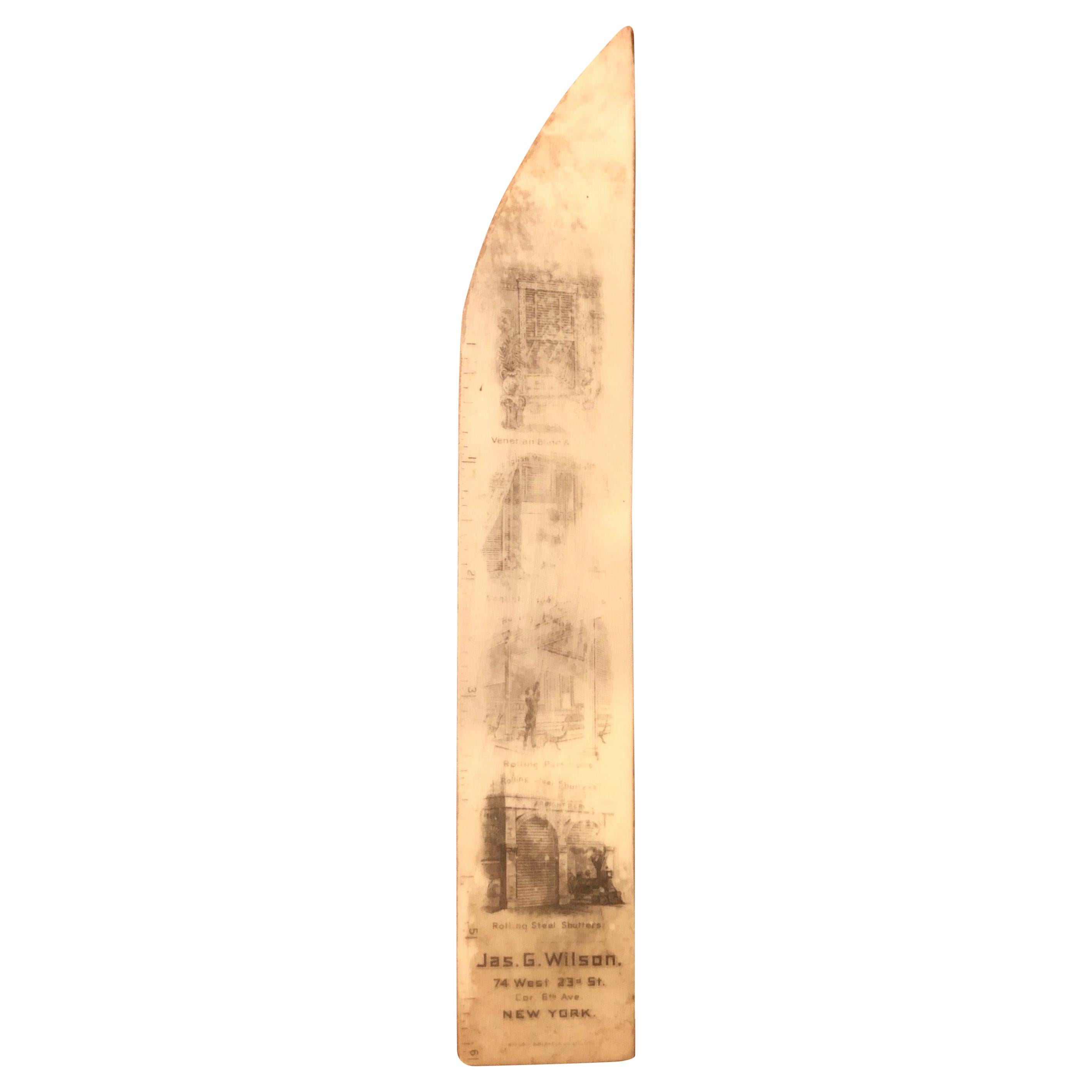 Antique Book Mark / Ruler Advertising, New York City For Sale