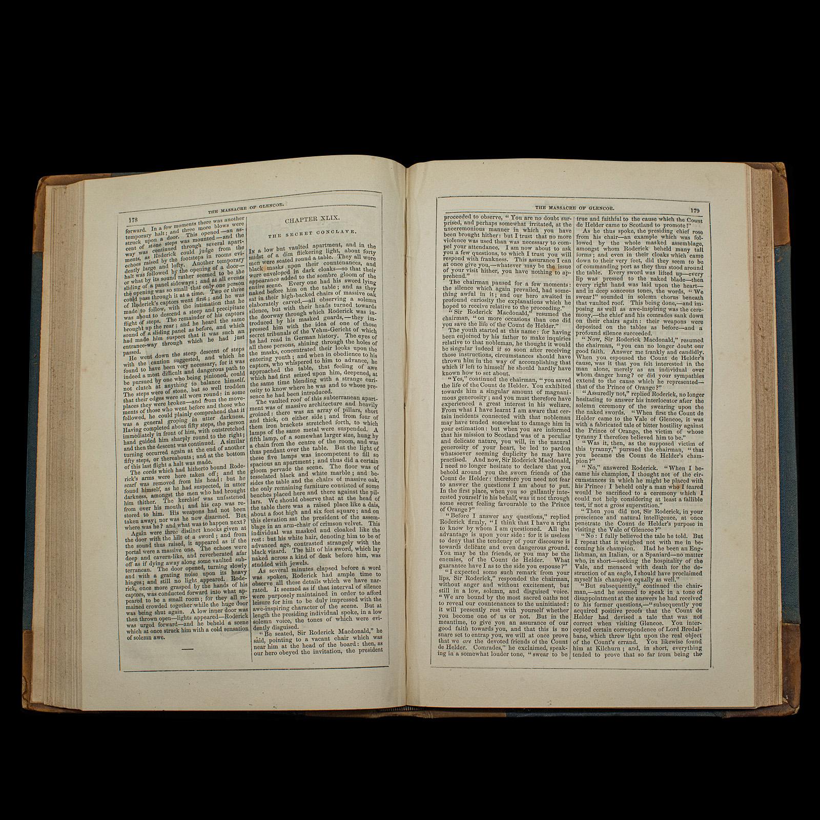Antique Book, Massacre of Glencoe, G. Reynolds, English Novel, Victorian, C.1860 For Sale 4