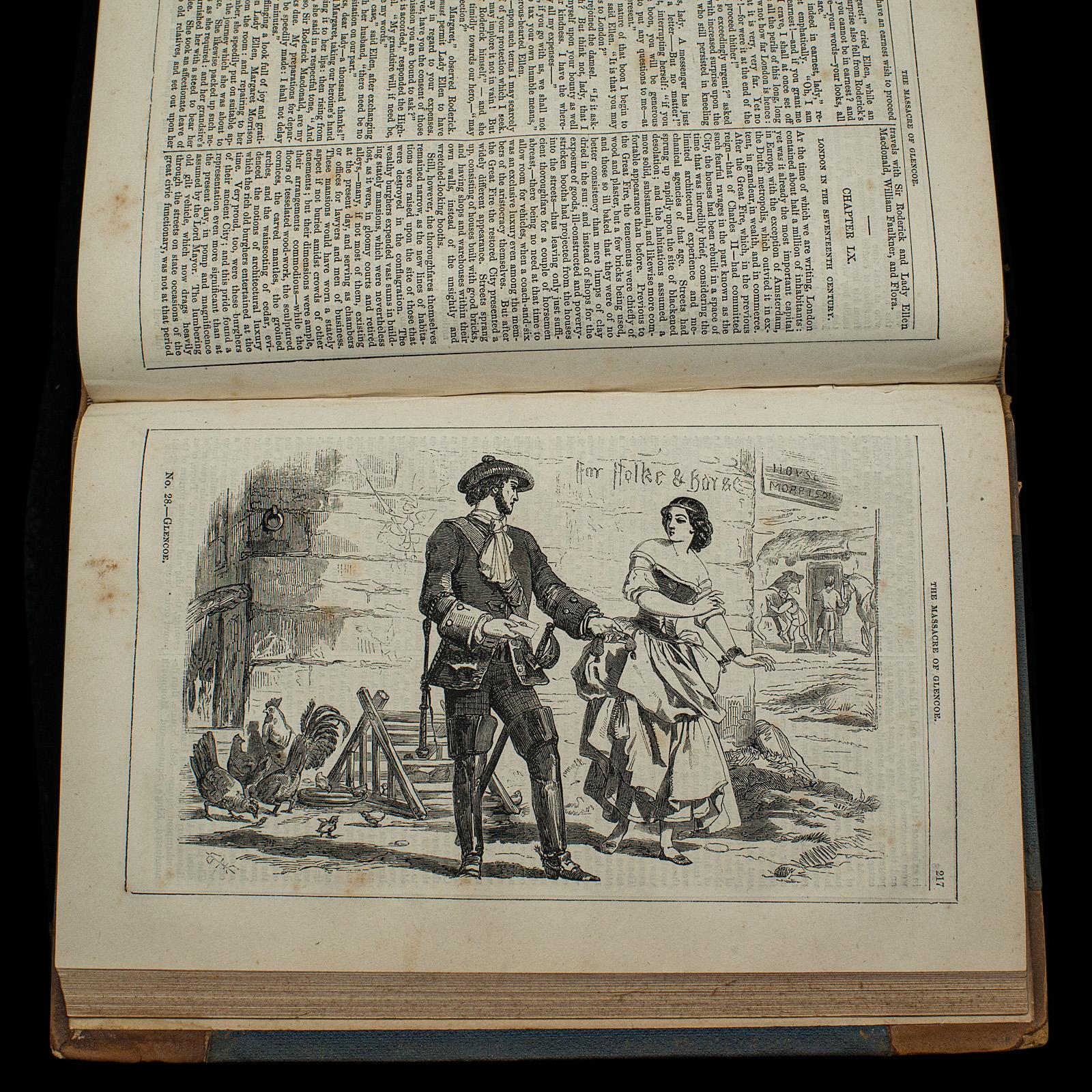 Antique Book, Massacre of Glencoe, G. Reynolds, English Novel, Victorian, C.1860 For Sale 5