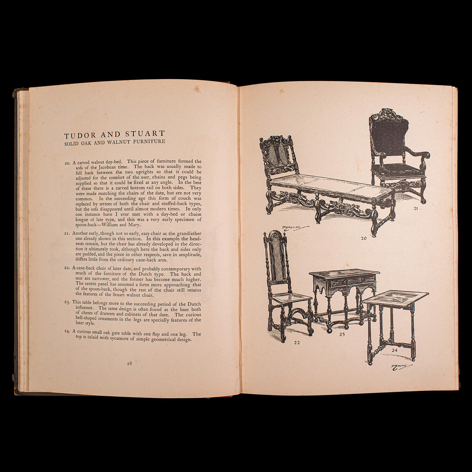 20th Century Antique Book, Old English Furniture, Illustrated, Reference, Edwardian, C.1910 For Sale