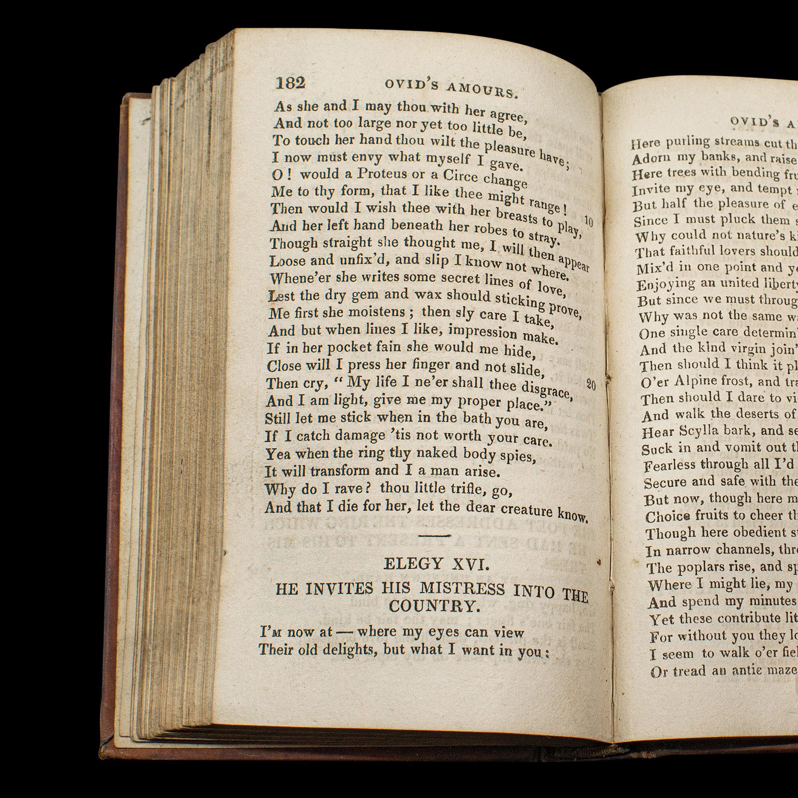 Antique Book, Ovid's Art of Love, English, Roman Period, Bound, Regency, C.1824 For Sale 4