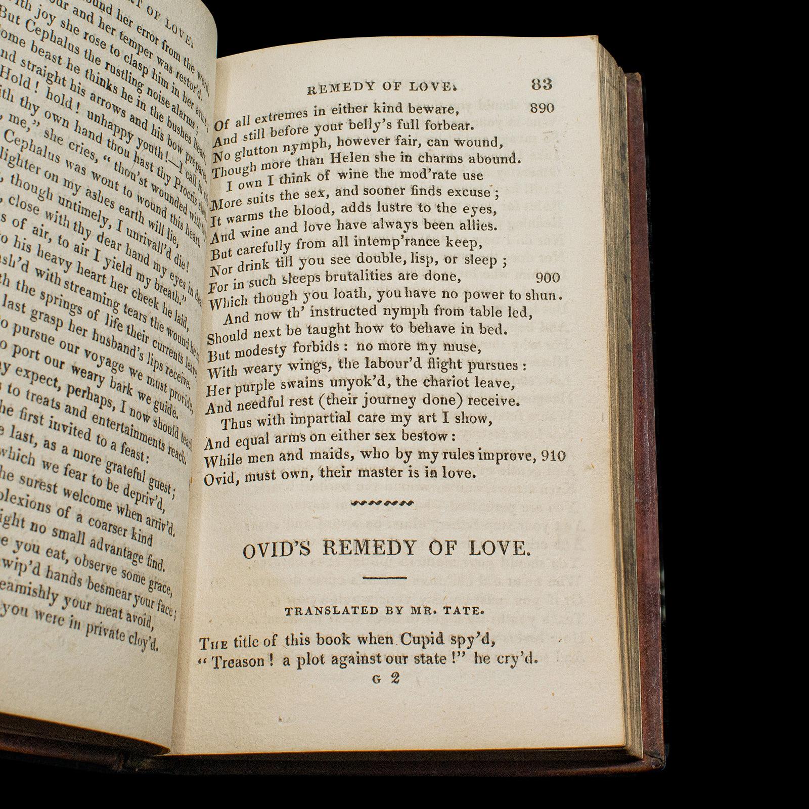 Antique Book, Ovid's Art of Love, English, Roman Period, Bound, Regency, C.1824 For Sale 1