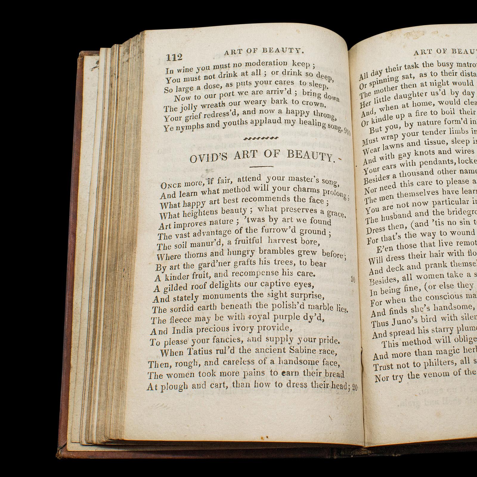 Antique Book, Ovid's Art of Love, English, Roman Period, Bound, Regency, C.1824 For Sale 2