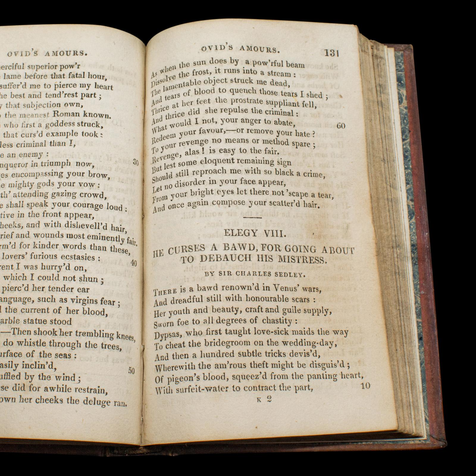 Antique Book, Ovid's Art of Love, English, Roman Period, Bound, Regency, C.1824 For Sale 3