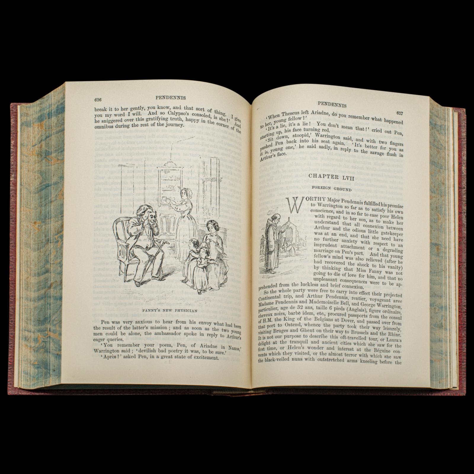 Livre ancien Pendennis de William Thackeray, Novel, Fiction, Édouardien, C.1908 en vente 4
